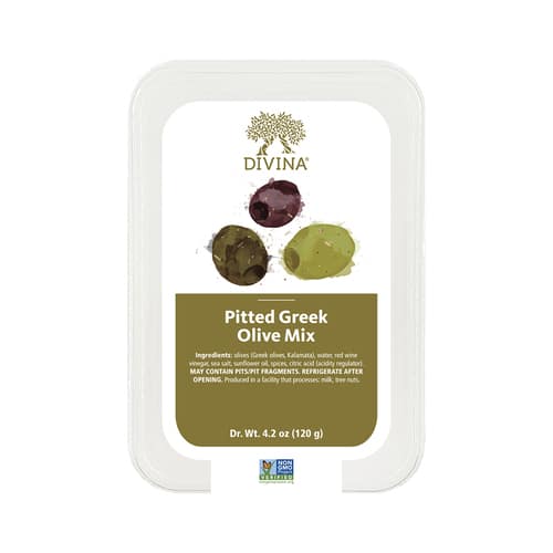 divina pitted greek olive mix packaging